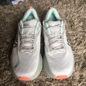 Hoka Women's White and Gray Running Shoes Bondi 8 size 10.5B